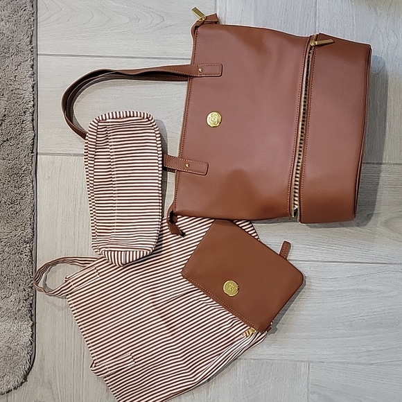 Joy Mangano HSN • Double Decker Tote Bag, Faux Leather, NWOT - Picture 4 of 6